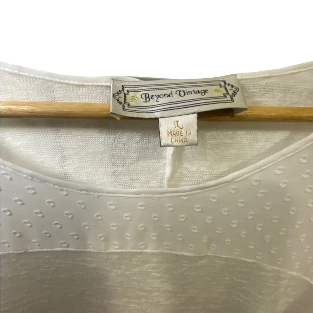 Beyond vintage off white Relaxed fit‎ Blouse size L - Picture 3 of 6